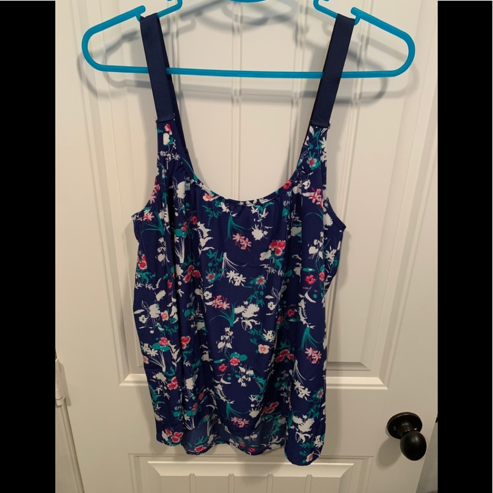 Navy Floral Blouse